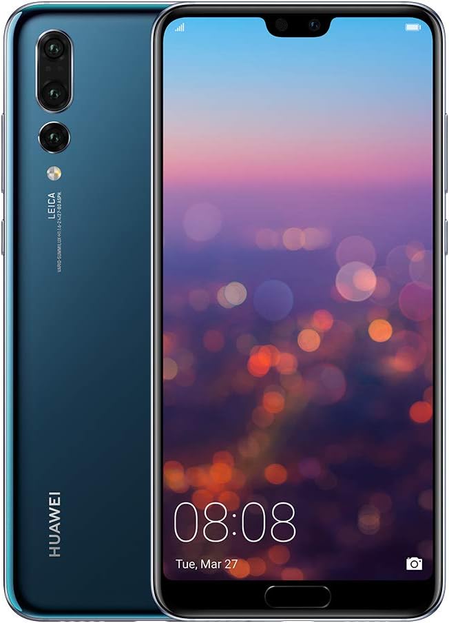 Imagen del elegante Huawei P20 Pro en color negro, destacando su pantalla OLED y su innovador sistema de cámara triple Leica.