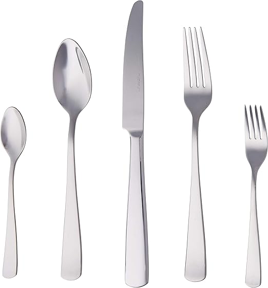 Juego de Cubiertos de Acero Inoxidable Amazon Basics