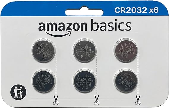 Pilas de Botón Amazon Basics CR2032 Pack de 6